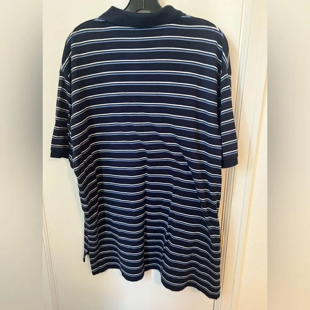 Ralph Lauren Blue and White Striped Polo Shirt